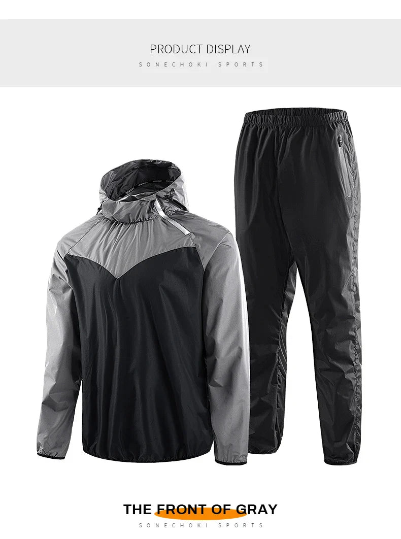 Unisex Sauna Suit Gym Set – Full Body Sweating Sportswear for Men & Women, Boxing, Running, Fitness & Weight Loss Tracksuit