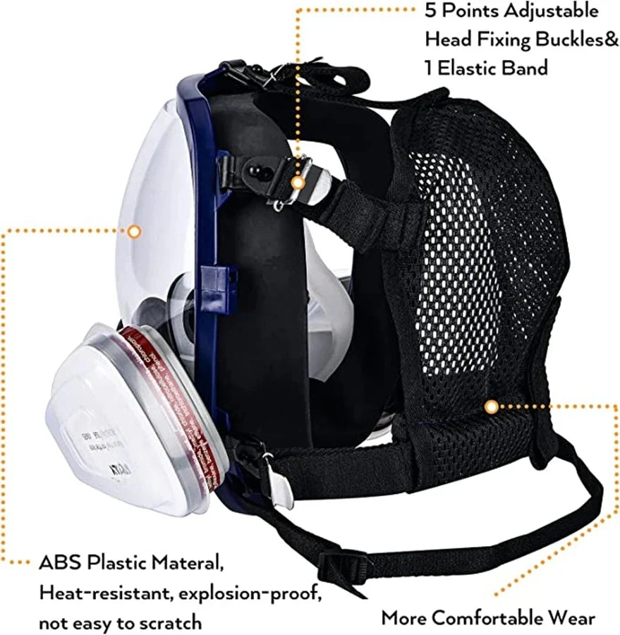 Chemical Gas Mask 6800 – Full Face Anti-Fog Respirator for Industrial, Welding, Spray Paint, Acid Gas Protection