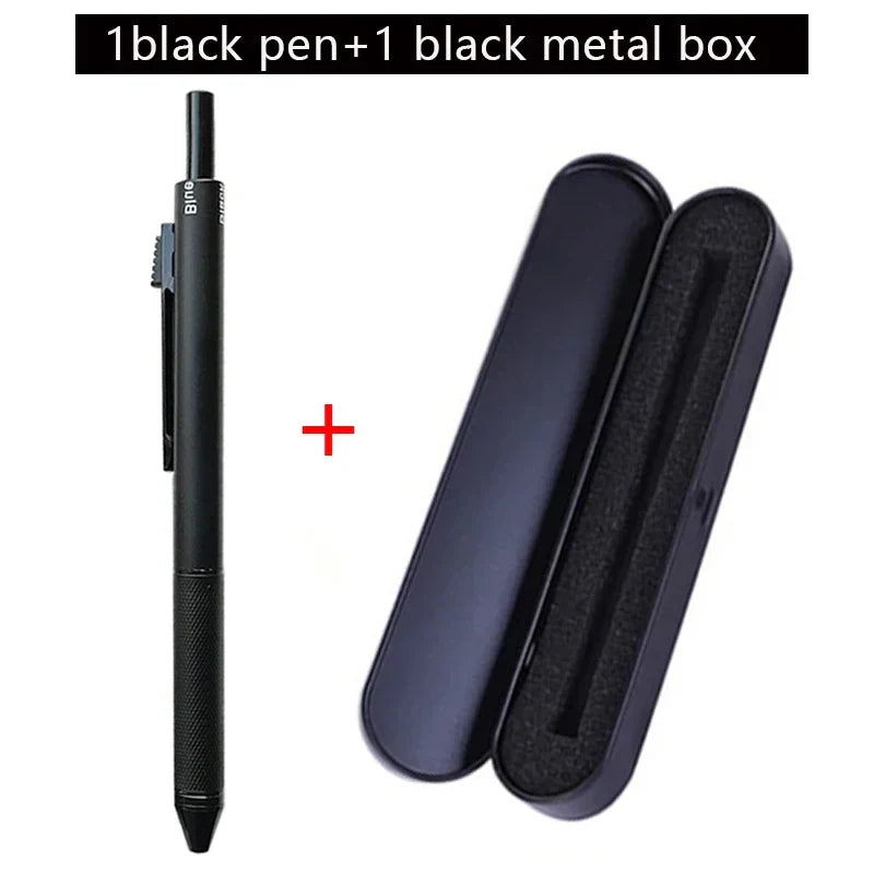 Metal 4-in-1 Multicolor Pen — Gravity Sensor Ballpoint with 3 Colors + 1 Mechanical Pencil, Office and School Stationery Gift