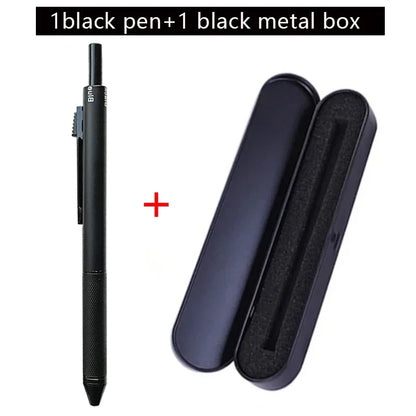 Metal 4-in-1 Multicolor Pen — Gravity Sensor Ballpoint with 3 Colors + 1 Mechanical Pencil, Office and School Stationery Gift