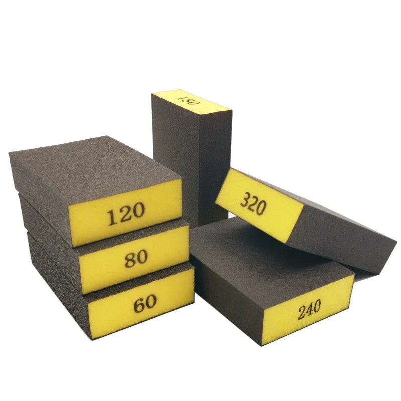 6Pcs Sanding Sponge Block Set - 60-320 Grit Coarse to Fine Sander Pads for Wood, Drywall & Metal