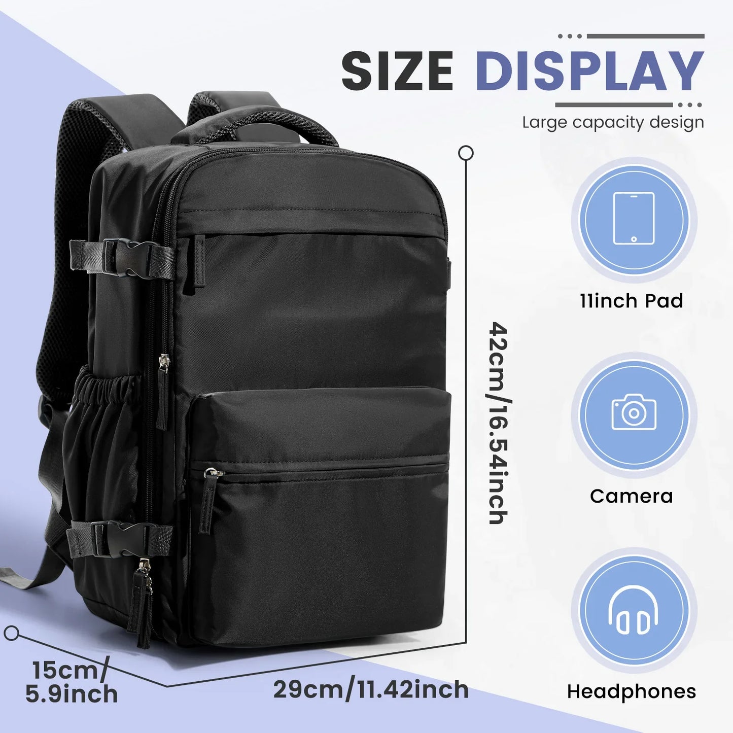 Ryanair Cabin Bag 40x20x25 — Men’s Air Vacuum Compression Laptop Backpack with 42x29x15 Vacuum Clothing Storage Bag