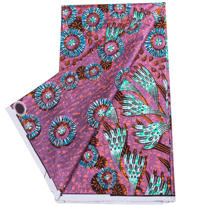 100% Cotton African Ankara Wax Fabric - 6 Yards Party Dress Sewing & Craft Print