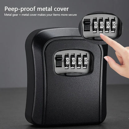 Wall Mount Key Lock Box - Outdoor Combination Lock Key Safe Storage Holder with 5 Key Capacity