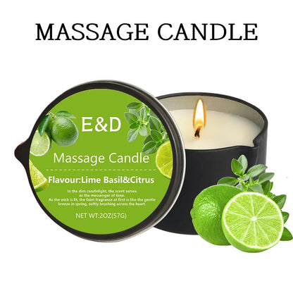 Massage Oil Candle – Aromatherapy Stress Relief Scented Candle for Skin Moisturizing & Spa Relaxation Luxury Home Wellness Candle