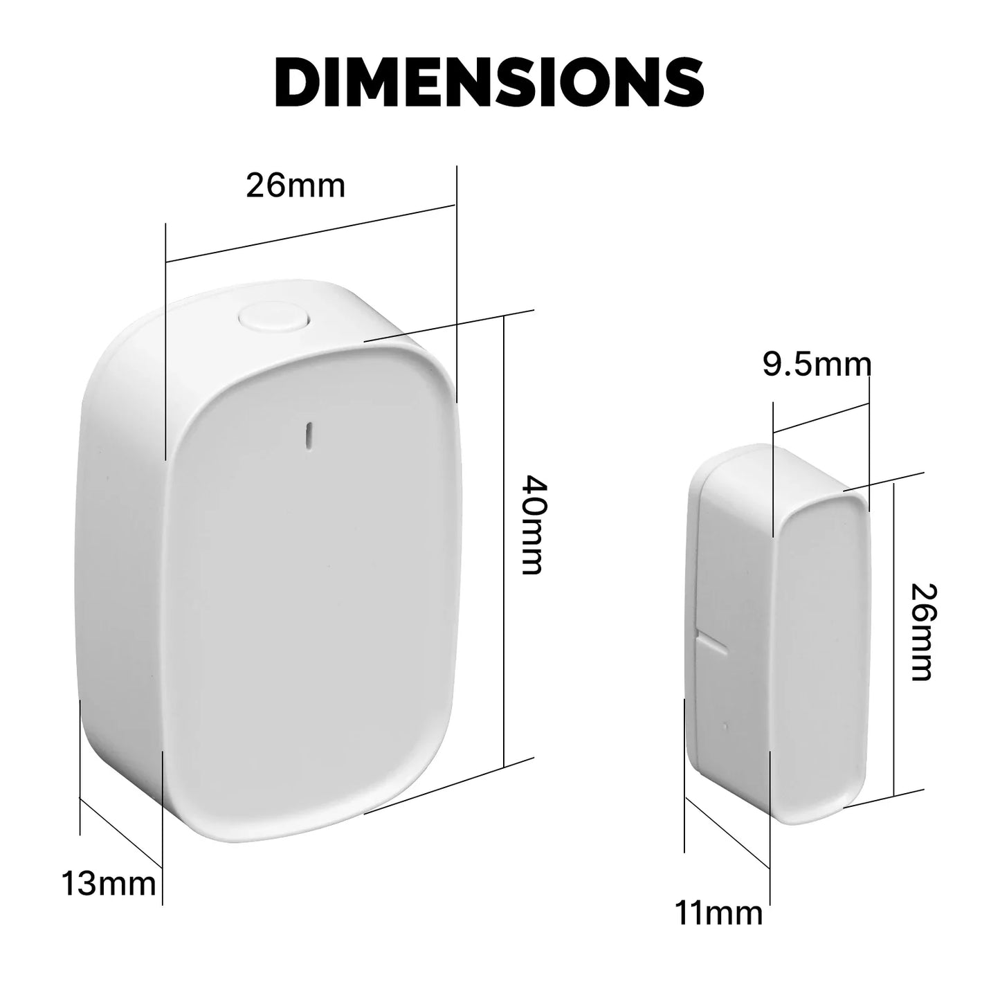 MOES Tuya ZigBee Smart Window & Door Sensor – Home Security Alarm with Remote Control via Smart Life App