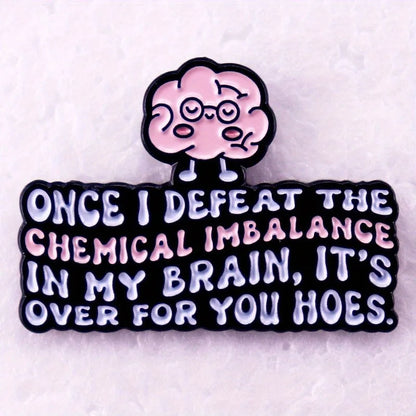 "I Survived Another Meeting" Enamel Pin – Funny English Letter Badge Lapel Pin