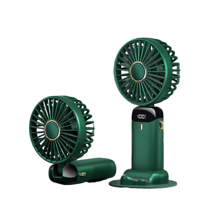 Digital Display USB Handheld Mini Fan – Portable Foldable Silent Fan for Office, Students, Desktop with Multi-Speed Adjustment