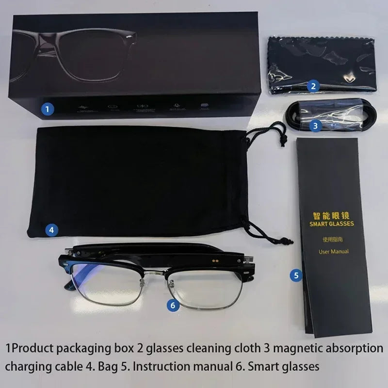 Hiwego Camera Smart Music Sunglasses – Wireless Bluetooth Headset with HIFI Sound, Earphones, Hands-Free Call & Driving Glasses