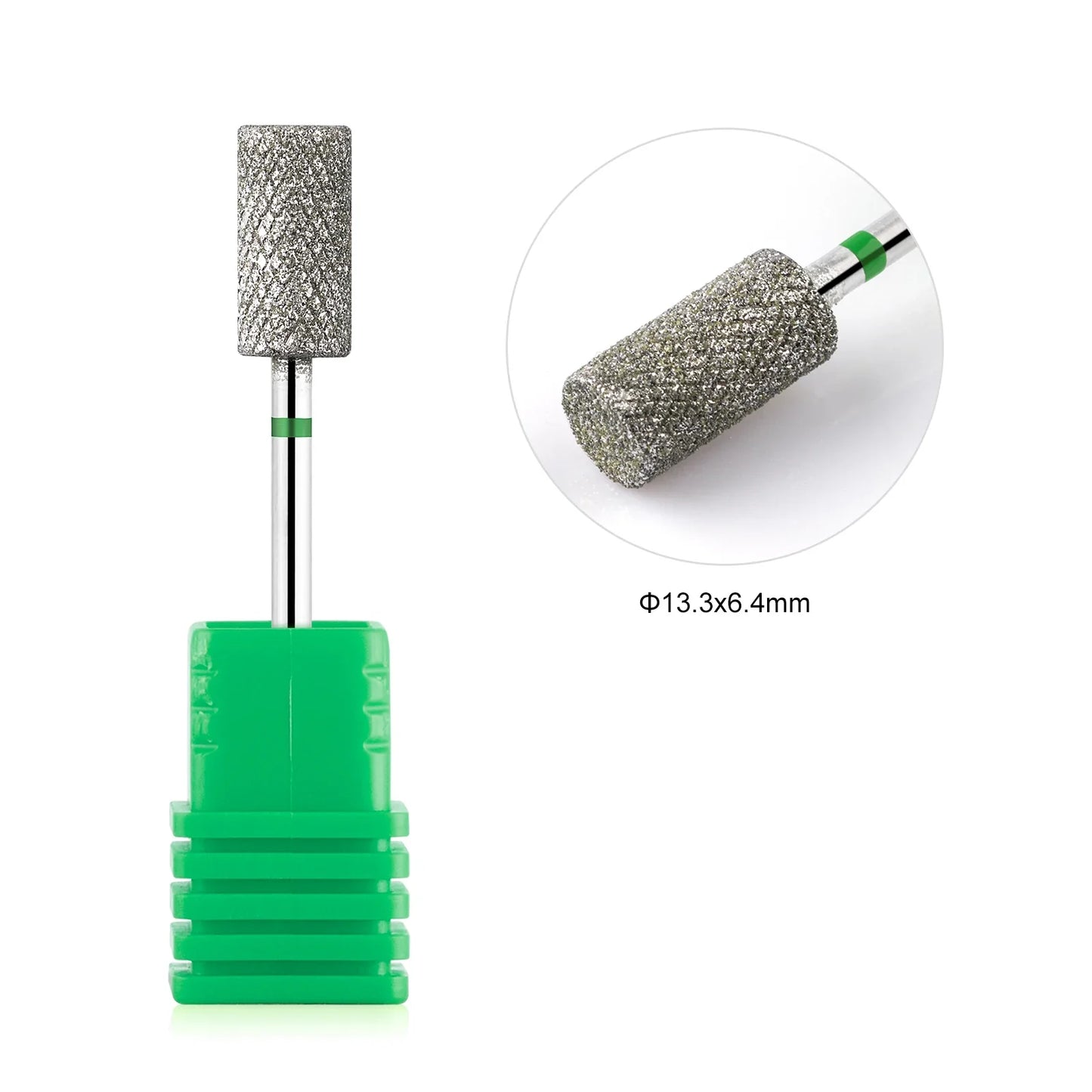 BNG Diamond Nail Sanding Drill Bits - Cross Teeth Barrel Rotary Cuticle Clean Burr, 3/32" Manicure Bit for Nail Accessories