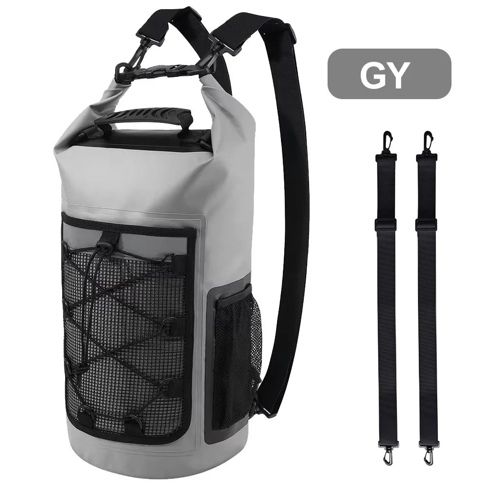 25L Waterproof Dry Bag Backpack - Roll-Top Outdoor Swimming, Kayaking & Camping Bag