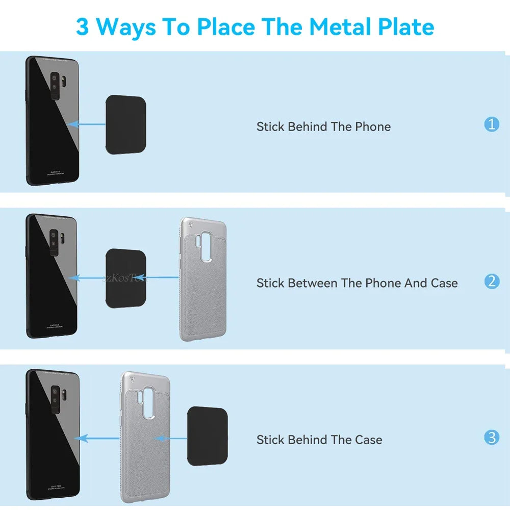 Universal Magnetic Phone Mount Metal Plate - Iron Sheet Sticker for Car Phone Holder Stand