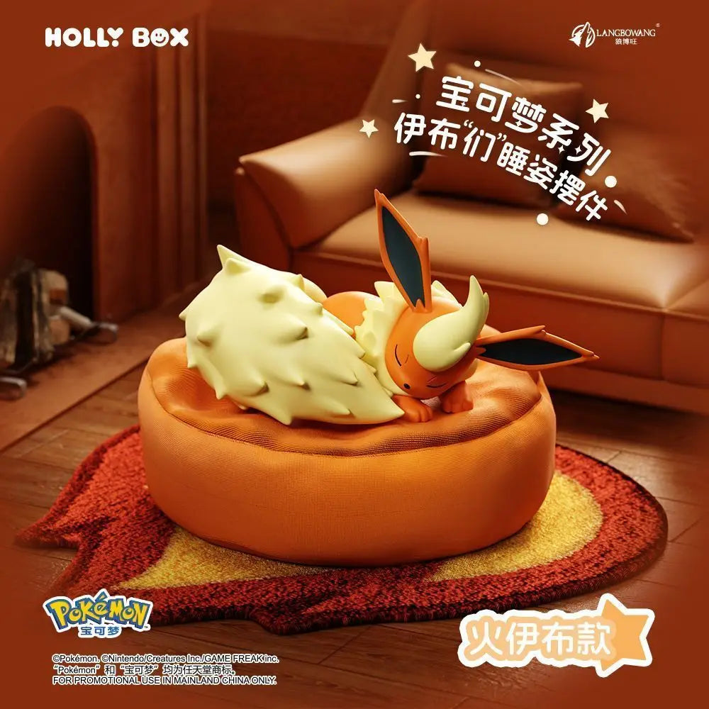 Genuine Pokémon Eevee Sleeping Pose Blind Box – Fantasy Beast Mystery Anime Figure, Cute Lucky Doll Toy & Collectible Gift Decoration