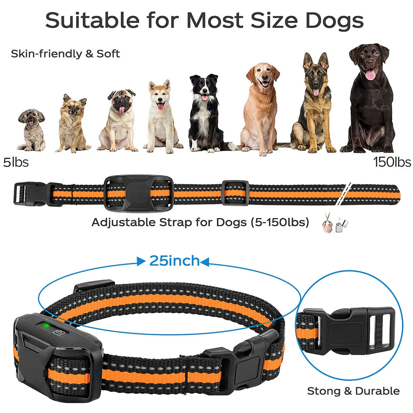 3300Ft Remote Dog Training Collar - Rechargeable Waterproof E-Collar with Beep, Vibration & Training Modes