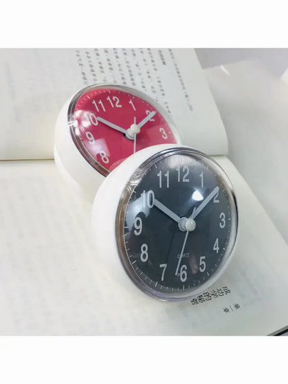 7cm Waterproof Anti-Fog Mini Suction Wall Clock – Quartz Round Shower Clock for Bathroom, Kitchen & Toilet Decor