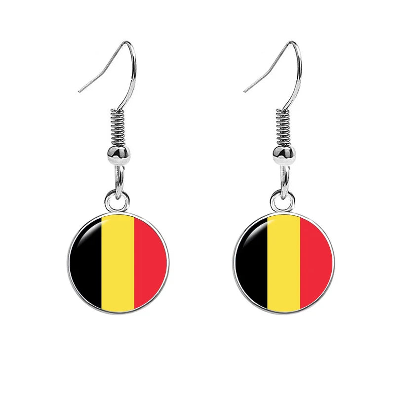 South & North America Flag Earrings - Patriotic Country Pride Drop Dangle Jewelry Gifts for Women