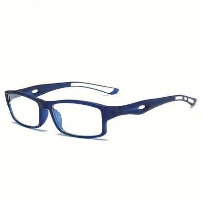 5PCS Sport Style Non-Prescription Reading Glasses – Anti-Blue Light Rectangular Full Rim Eyewear with PC Frame