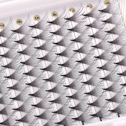 AGUUD 10-Tray Premade Volume Lashes – Super Fans with Needle Stem & Narrow Base for Eyelash Extensions