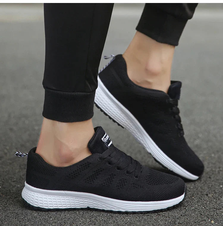 Women's Lightweight Lace-Up Flats – Fashionable Round Toe Nurse Sneakers, Comfortable Walking Shoes, Plus Size Available
