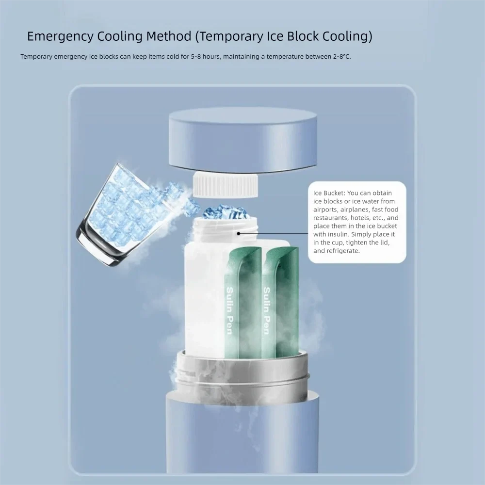 Portable Insulin Cooler Box - USB Rechargeable Cooling Cup with LCD Display & Automatic Temperature Control
