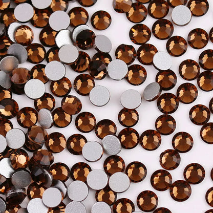 Glass Crystal Flatback Rhinestones Set SS6–SS30 – Non-Hotfix Round Glue-On Gems for Nail Art, DIY Crafts & Jewelry Decoration