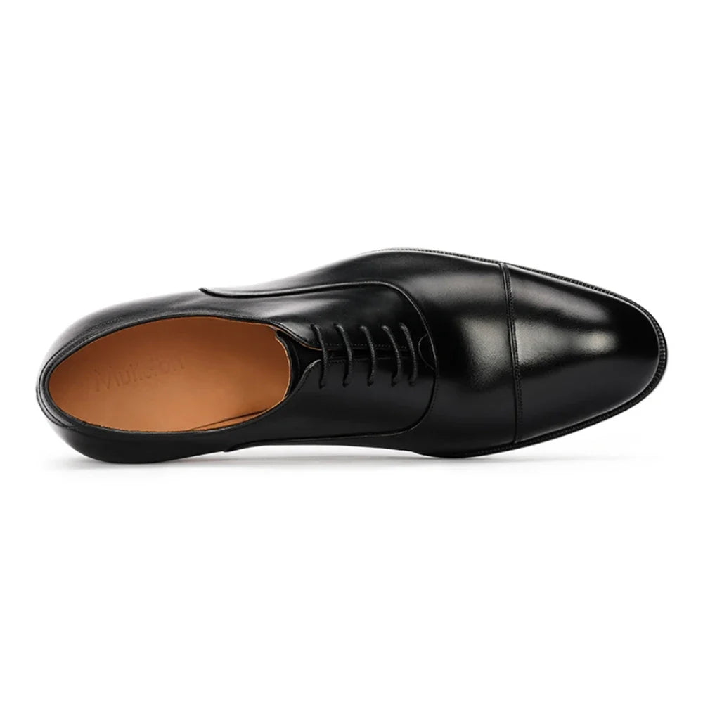 Men’s Handmade Full-Grain Leather Oxford Shoes - Comfortable Classic Business Dress Shoes for Daily Formal Wear