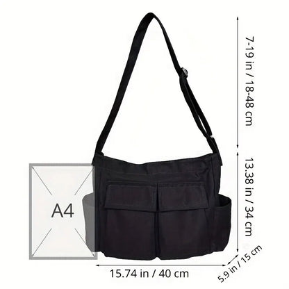 Vintage Canvas Handbag: Women's Teenager Shoulder Tote Messenger Bag - Casual Crossbody Purse for Ladies