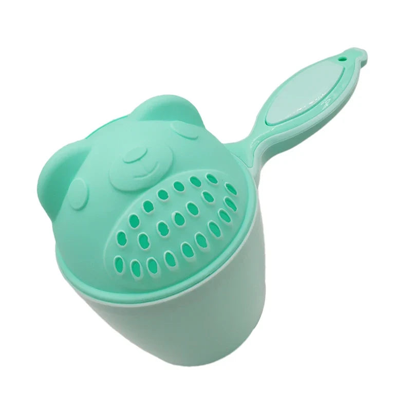 Baby Cartoon Bear Bath Cup - Cute Newborn Shower Rinse Spoon for Kids Shampoo & Bathing