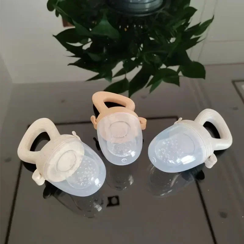 Silicone Baby Fruit Feeder with Cover - Fresh Food Nibbler Teething Pacifier for Baby Feeding