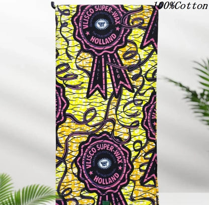 African Ankara Wax Print Fabric - 100% Cotton Batik Material for Sewing & Wholesale 6 Yards