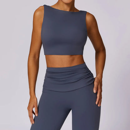 NCLAGEN Women’s High-Support Sports Bra – Breathable Open-Back Yoga & Fitness Tank Top with Removable Pads