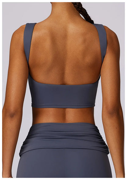 NCLAGEN Women’s High-Support Sports Bra – Breathable Open-Back Yoga & Fitness Tank Top with Removable Pads