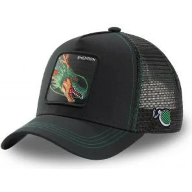 Dragon Ball Son Goku Trucker Cap - Embroidered Adjustable Mesh Sun Visor Hat for Men Summer Travel