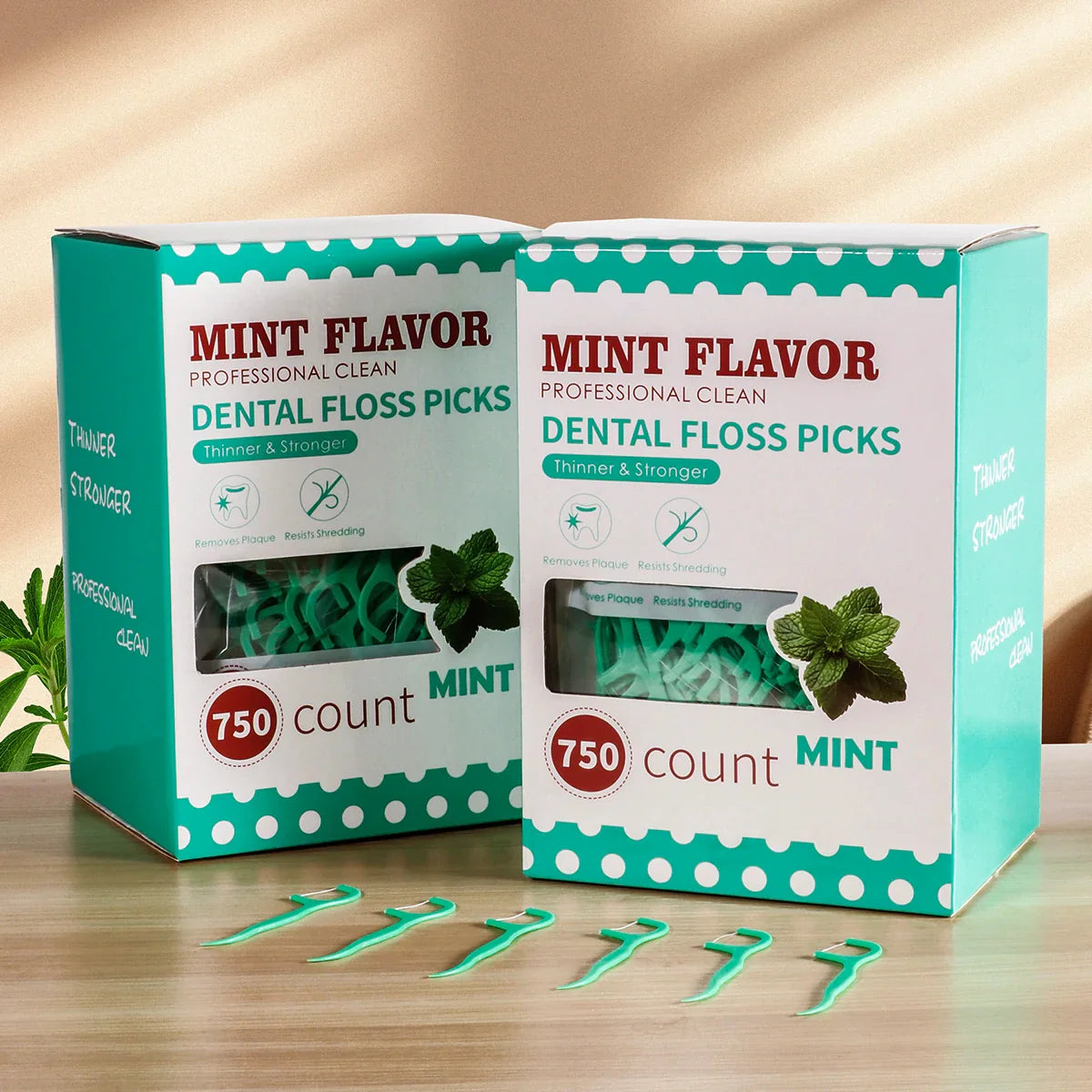 Mint Dental Floss Sticks - Portable Disposable Oral Care for Deep & Interdental Cleaning