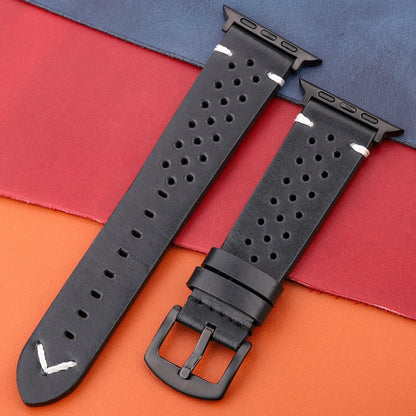 Genuine Leather Apple Watch Strap – Compatible with Series 7, 6, 5, 4, SE (40mm–49mm) for Men & Women