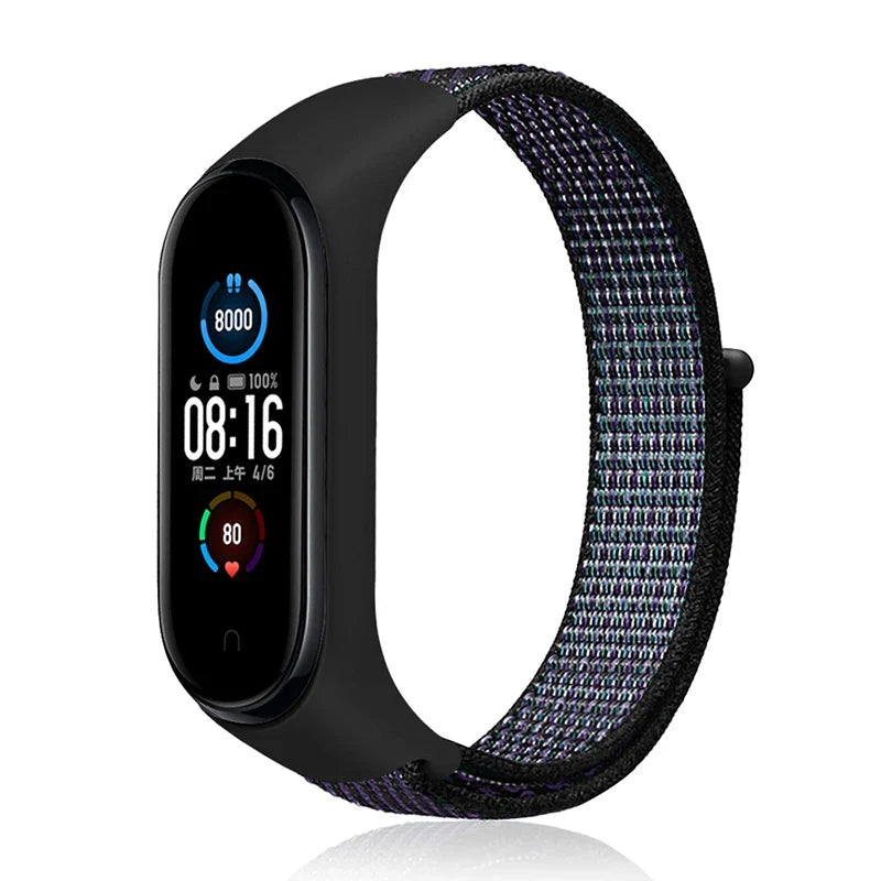 Nylon Loop Strap for Xiaomi Mi Band - Adjustable Sport Wristband Bracelet for Mi Band 3 4 5 6 7 8