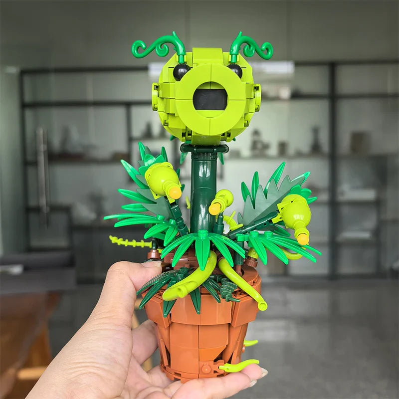 Creative Plants Wars Pea Shooter Building Blocks – Bonsai Plant Model Toy for Kids & Adults