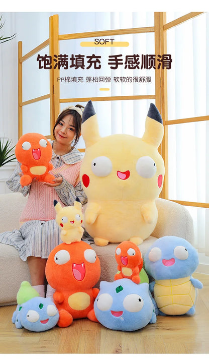23cm Cute Pokemon Plush Toys — Pikachu, Charizard & Squirtle Soft Sleeping Pillow Dolls, Christmas Gift