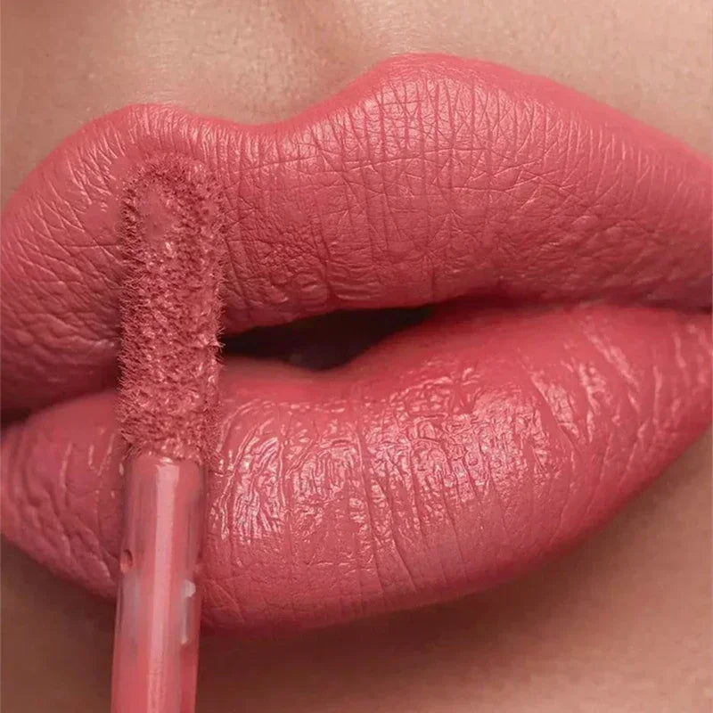 Nude Matte Lip Gloss - 12 Colors Long-Lasting Velvet Waterproof Non-Fade Non-Stick Lipstick for Women’s Makeup