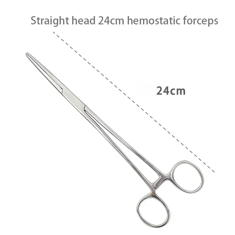 Stainless Steel Hemostatic Forceps - Locking Surgical Clamps with Curved & Straight Tip Pliers