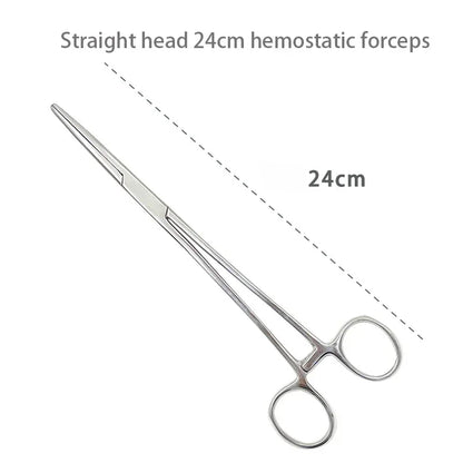 Stainless Steel Hemostatic Forceps - Locking Surgical Clamps with Curved & Straight Tip Pliers