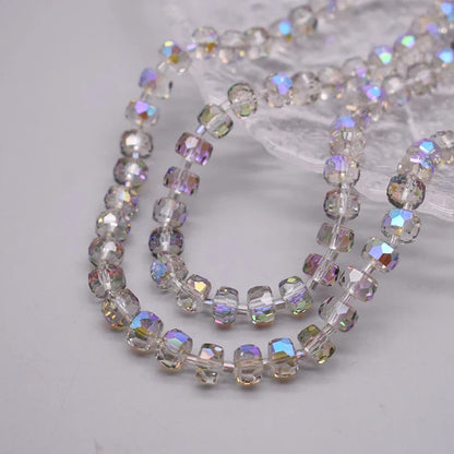 8mm Crystal Glass Beads Set - 30PCS Color Wheel Faceted Round Loose Beads for DIY Jewelry Making & Bracelets