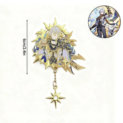 Honkai Star Rail & Genshin Impact Metal Brooch Pins - Cyrene Phainon Flins Columbina Kawaii Cosplay Badges Fan Gift