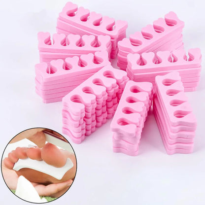 50 Pairs Soft Toe Separators – Flexible Heart Shape Nail Art & Pedicure Tools for Manicure Practice & Foot Care Support