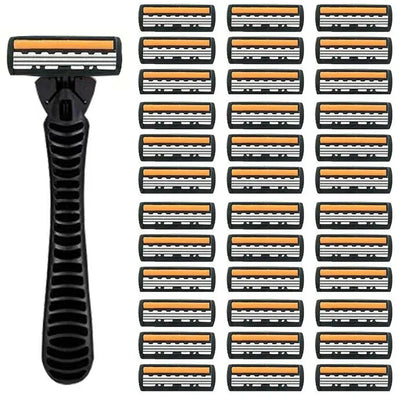 3-Layer Stainless Steel Manual Razor for Men – Washable Travel & Home Shaver for Daily Face Care