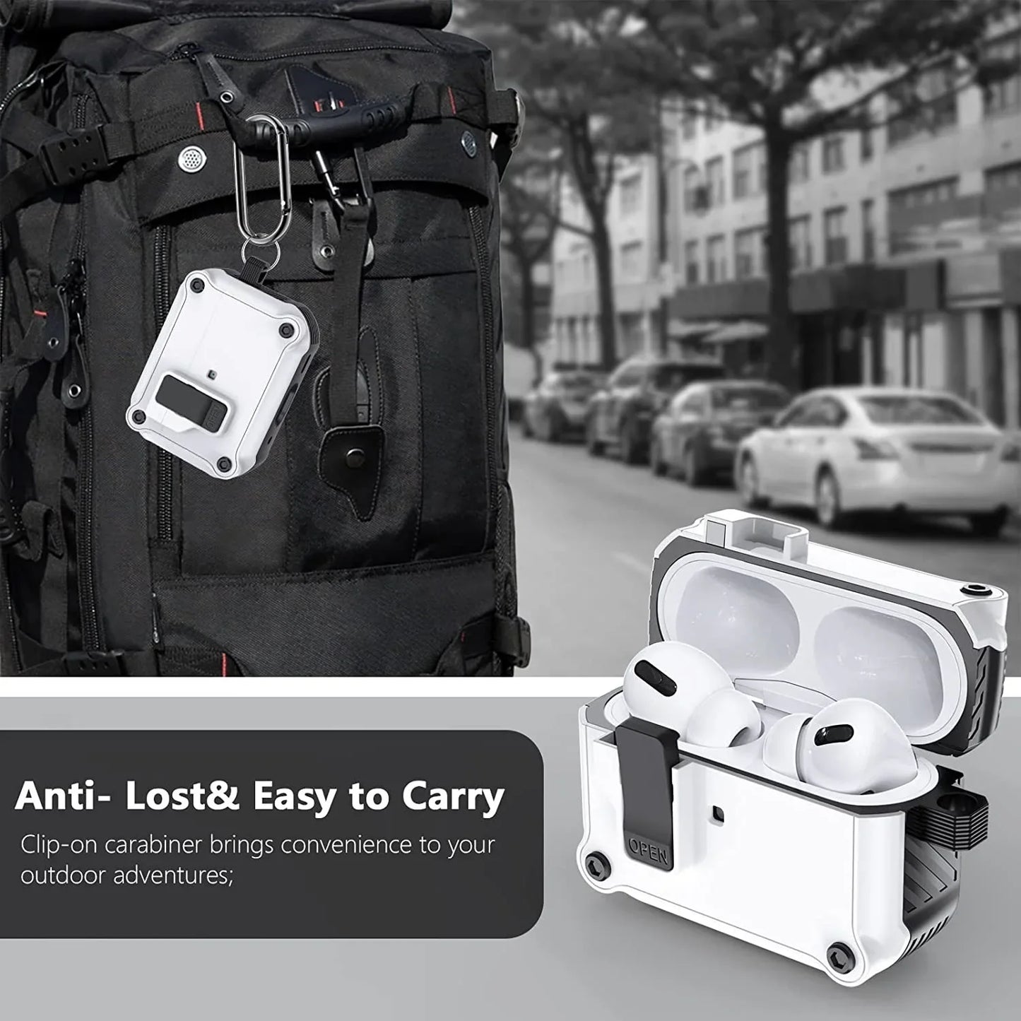 Shockproof Security Lock Cover for AirPods Pro 2 & 3 - Protective Case for AirPods Pro 2nd Gen 2023, AirPods 3 Funda