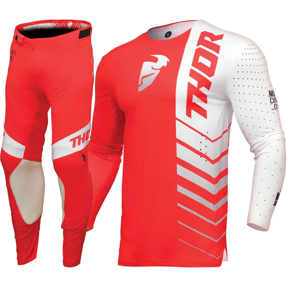 Thor 2026 Motorcycle Riding Set - Bleach Black Camo Off-Road Racing Gear Long Sleeve Jersey and Pants