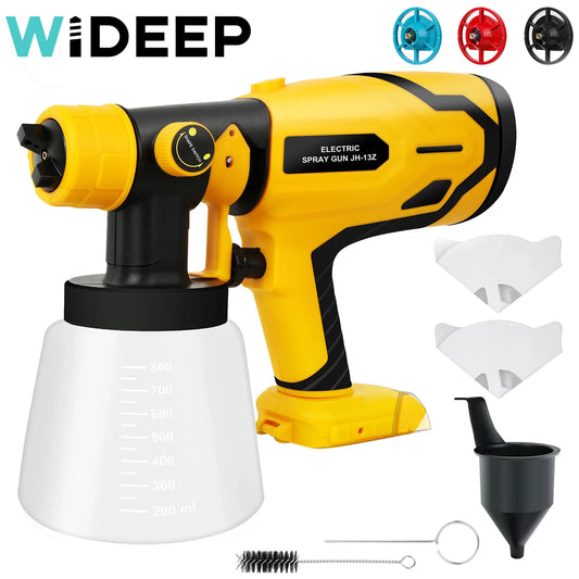 Cordless HVLP Paint Sprayer - 1500W Electric Spray Gun For Dewalt 20V MAX Battery Furniture & DIY Coating Projects