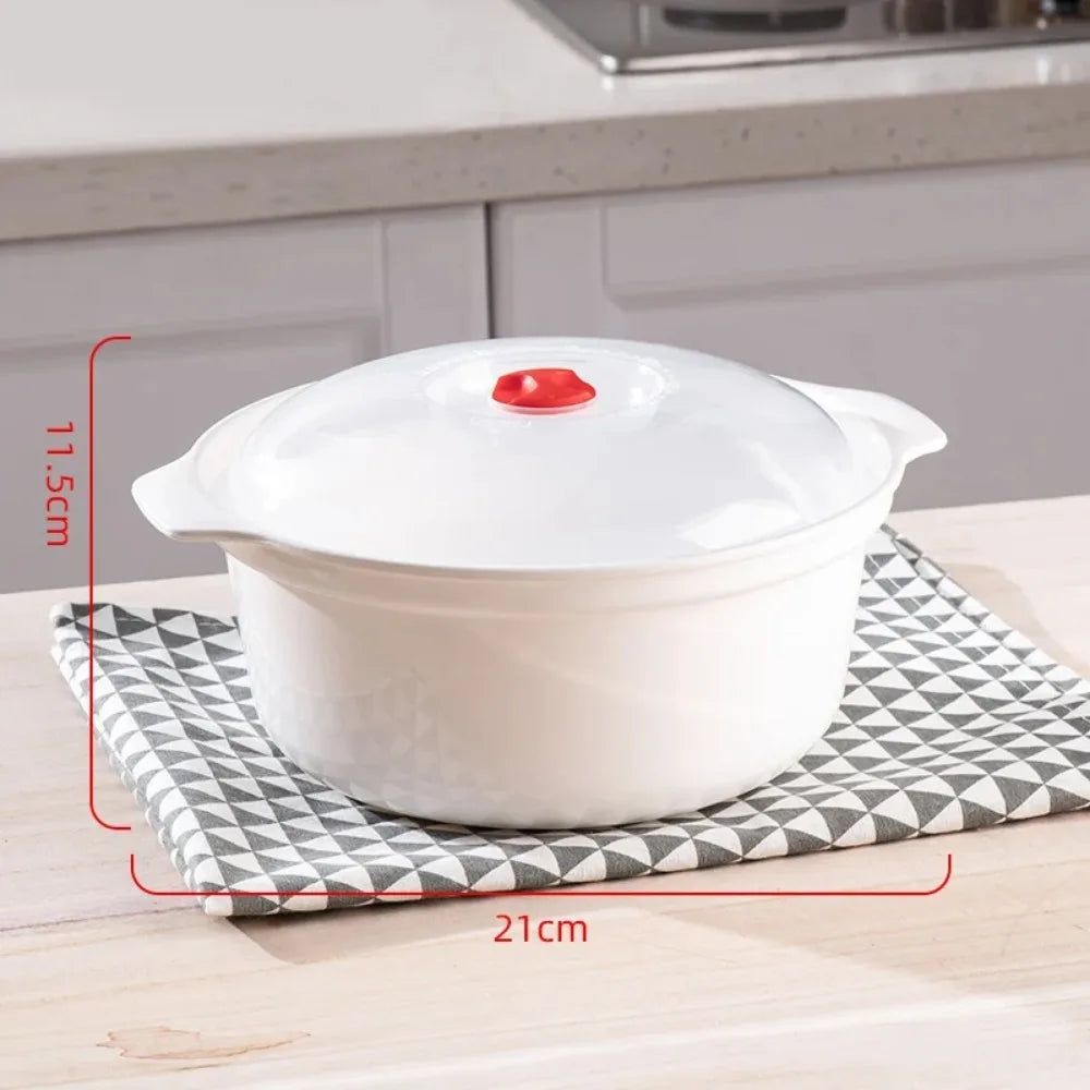 Microwave Oven Soup & Rice Steamer – Eco-Friendly Food Grade Heated Pot with Lid