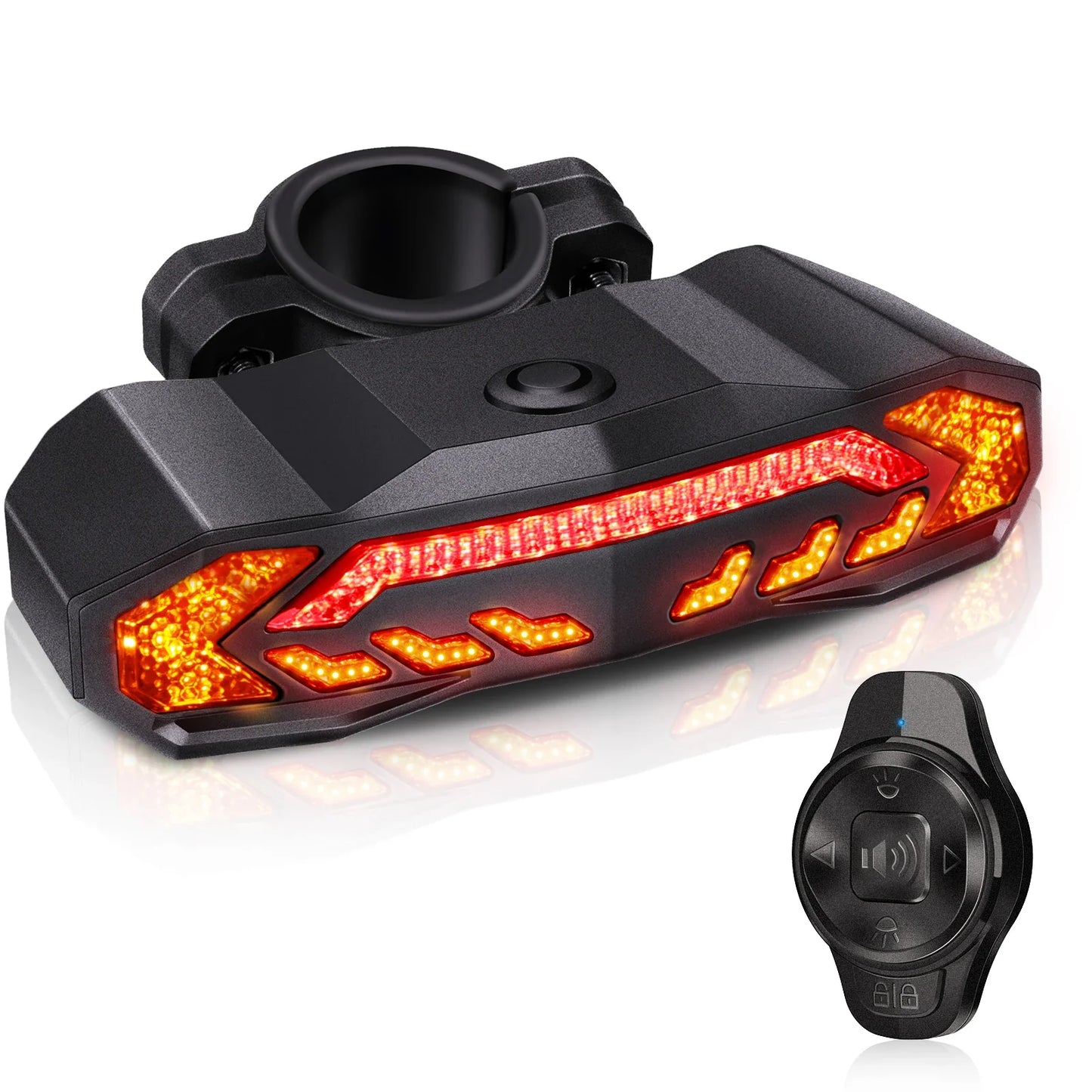 Rockbye Rechargeable Wireless Bike Tail Light with Turn Signals, Anti-Theft Alarm & Bicycle Safety Light